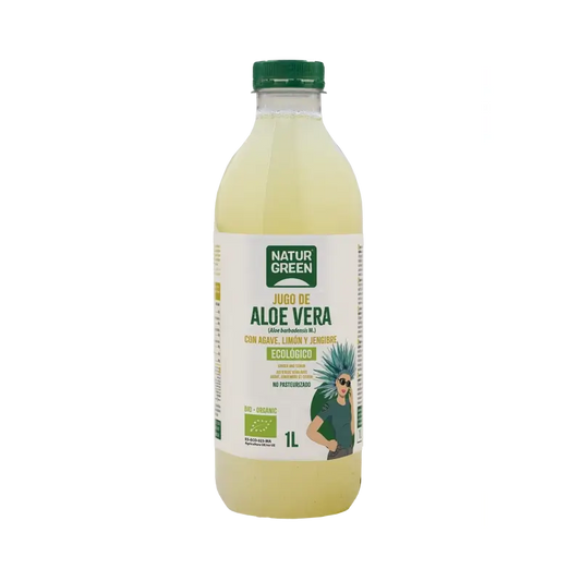 Naturgreen Succo di Aloe Vera con Agave, Limone e Zenzero, 1 l