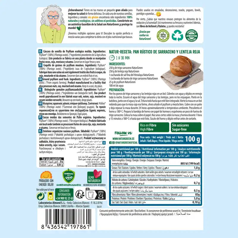 Naturgreen Psillio Bio, 100 G