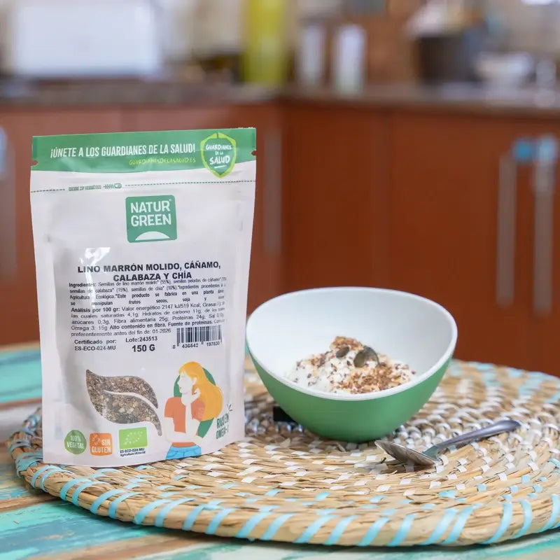 Naturgreen Semi di lino, canapa, zucca e chia biologici, 150 g