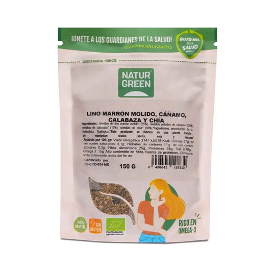 Naturgreen Semi di lino, canapa, zucca e chia biologici, 150 g