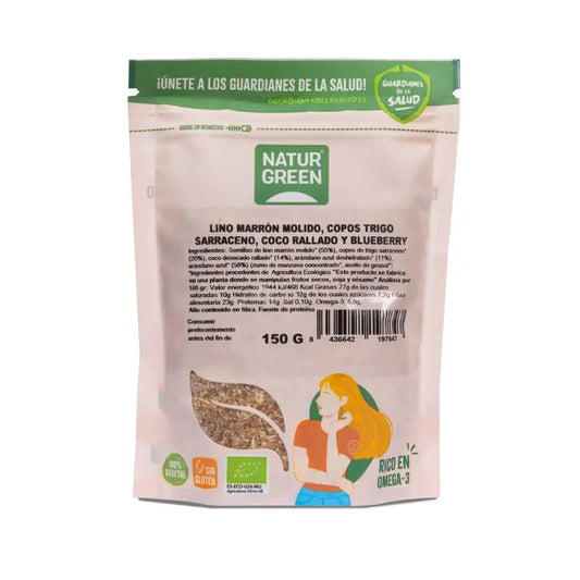 NaturGreen Lino, Grano saraceno, Cocco, Mirtillo Bio 150 g