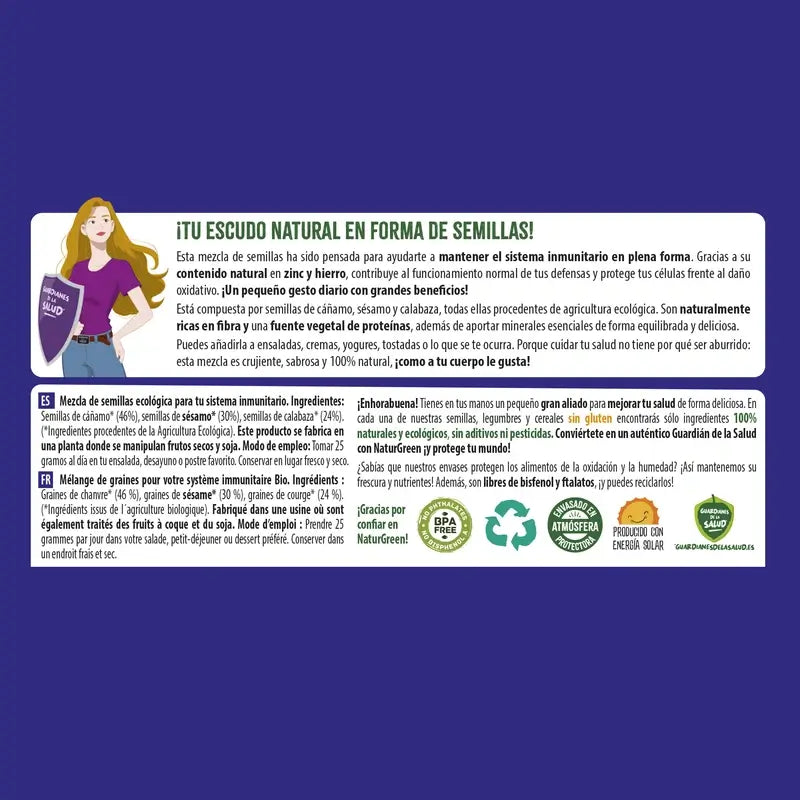 Naturgreen Semi biologici per il sistema immunitario, 175 grammi