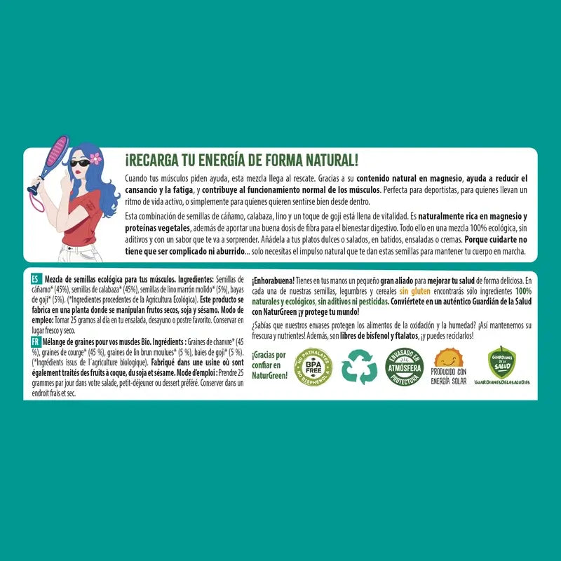 Naturgreen Semi biologici per i muscoli, 175 grammi
