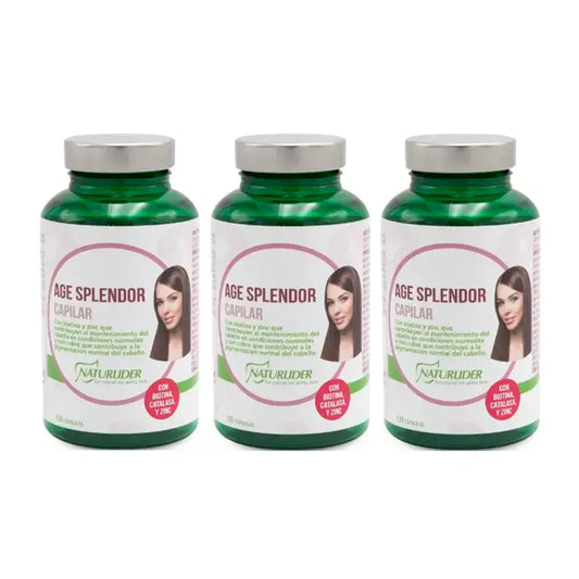 Naturlider Age Splendor Capelli Splendor con Catalase Canalblock, Confezione 3 x 135 Capsule