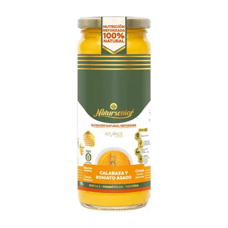 Natursenior Adult Zuppa Vegetale Crema di Zucca e Patate Dolci Arrostite con Omega 3 Dha, Prebiotici e Proteine. 255 gr