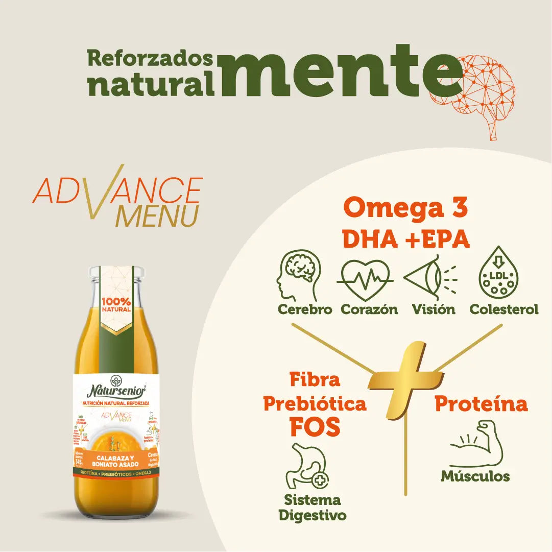 Natursenior Adult Zuppa Vegetale Crema di Zucca e Patate Dolci Arrostite con Omega 3 Dha, Prebiotici e Proteine. 255 gr