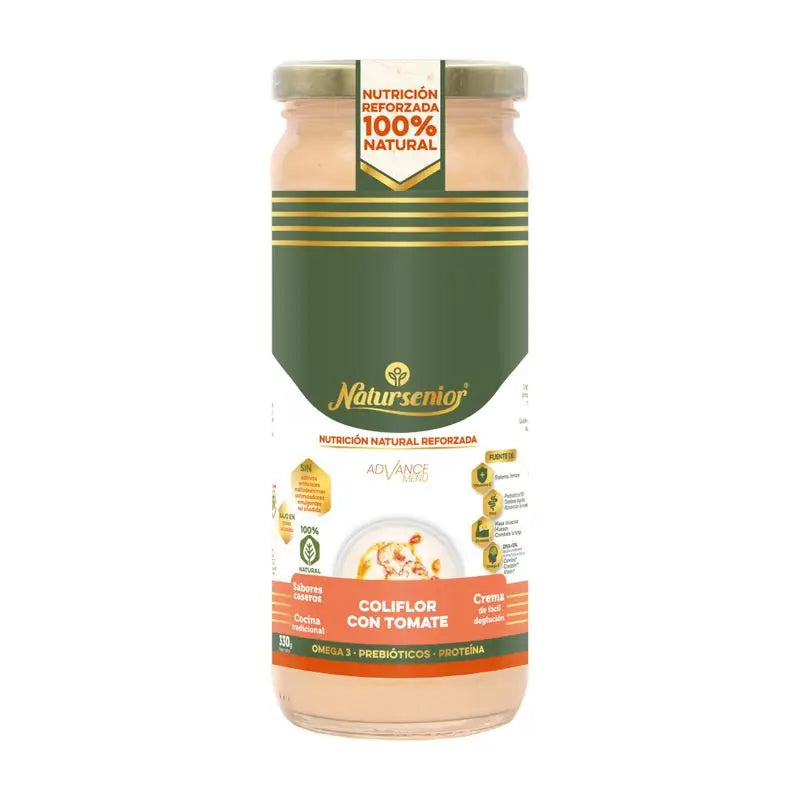 Natursenior Adult Crema Vegetale con Cavolfiore e Pomodoro Affumicato con Omega 3 Dha, Prebiotici e Proteine. , 255 gr