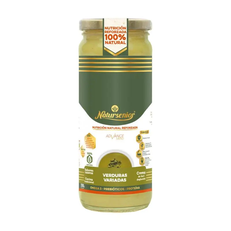 Natursenior Adult Crema di Verdure Miste con Omega 3 Dha, Prebiotici e Proteine. , 255 gr