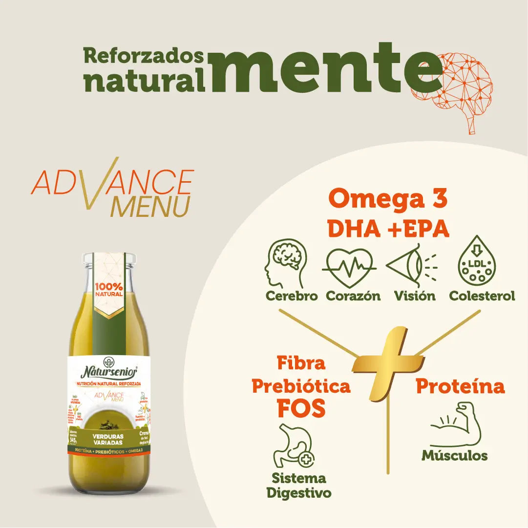 Natursenior Adult Crema di Verdure Miste con Omega 3 Dha, Prebiotici e Proteine. , 255 gr
