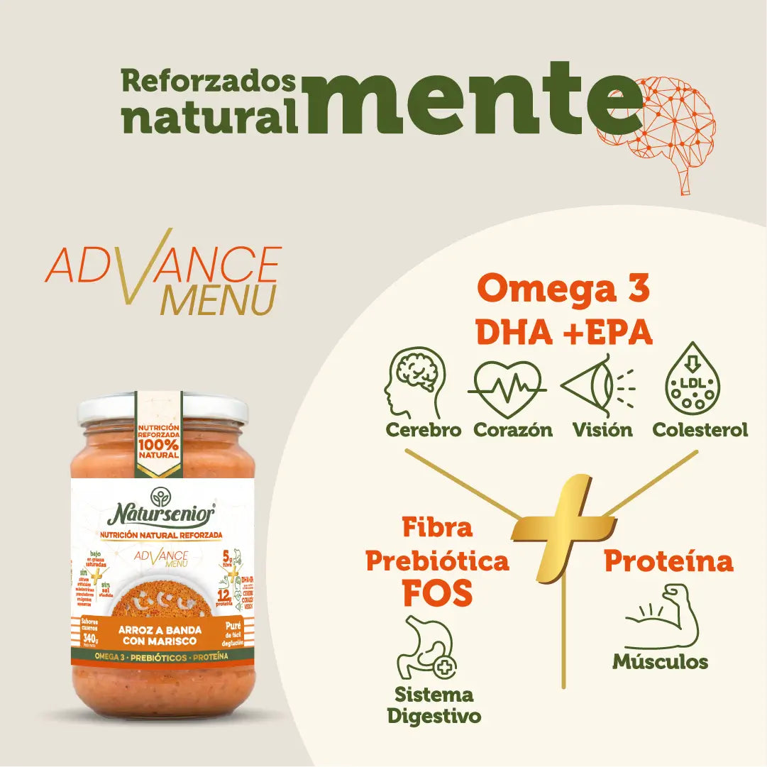 Natursenior Adult Purè di riso con frutti di mare con Omega 3 Dha+Epa, Prebiotici e Proteine. , 340 gr