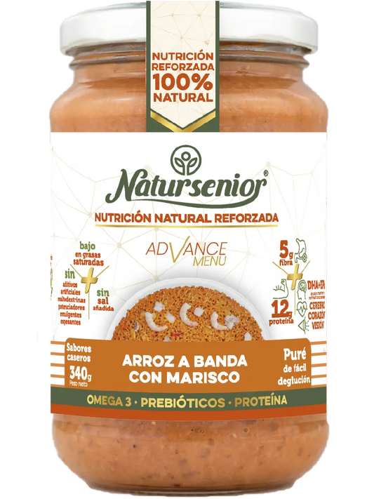 Natursenior Adult Purè di riso con frutti di mare con Omega 3 Dha+Epa, Prebiotici e Proteine. , 340 gr
