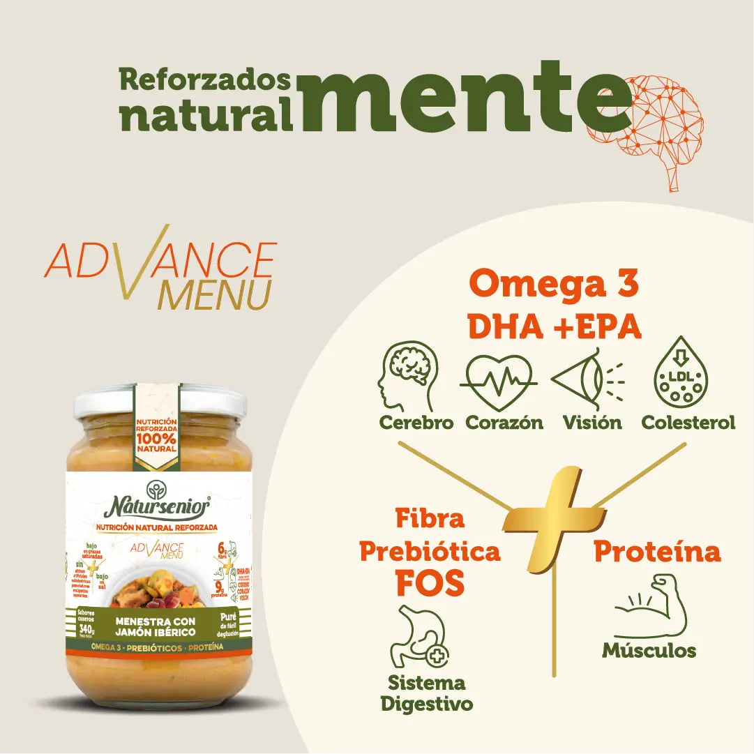 Natursenior Adult Purè con Prosciutto Iberico con Omega 3 Dha+Epa, Prebiotici e Proteine. , 340 gr