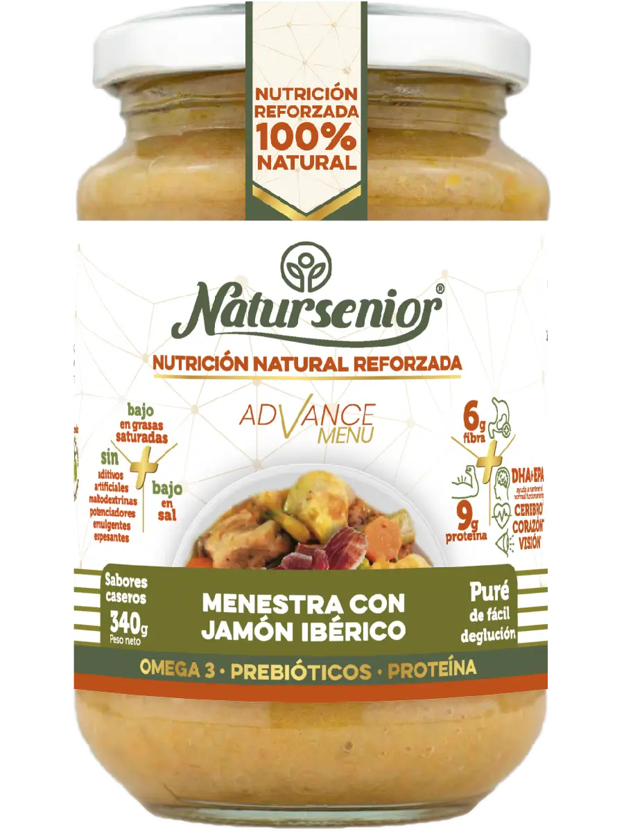 Natursenior Adult Purè con Prosciutto Iberico con Omega 3 Dha+Epa, Prebiotici e Proteine. , 340 gr