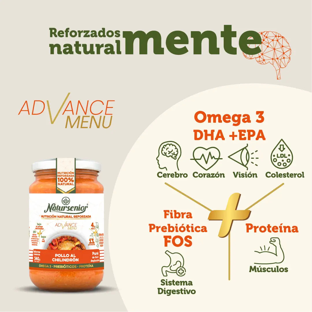 Natursenior Adult Purè di Pollo con Omega 3 Dha+Epa, Prebiotici e Proteine. , 340 gr
