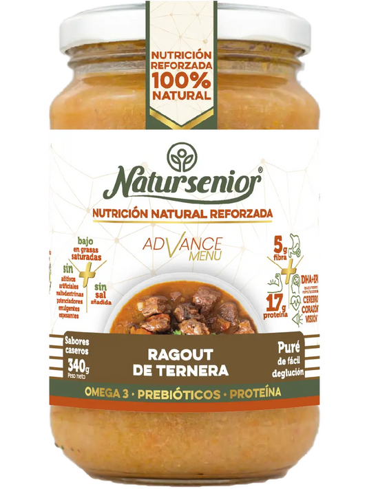 Natursenior Adult Purè di manzo con Omega 3 Dha+Epa, Prebiotici e Proteine. , 340 gr