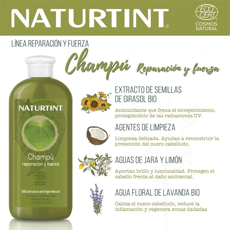 Naturtint Shampoo Naturale Forza e Riparazione 330 Ml