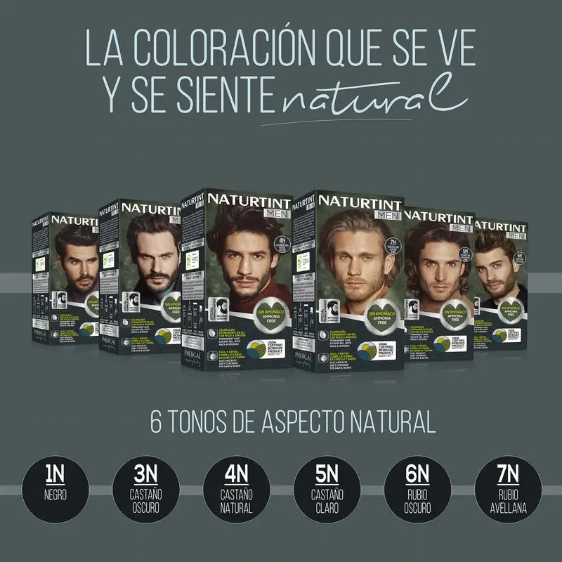 Naturtint Men Colorazione permanente per capelli e barba per uomo, senza ammoniaca 1N - Nero