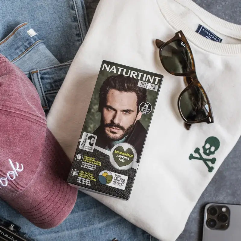 Naturtint Men Colorazione permanente per capelli e barba per uomo 3N senza ammoniaca - Castano scuro