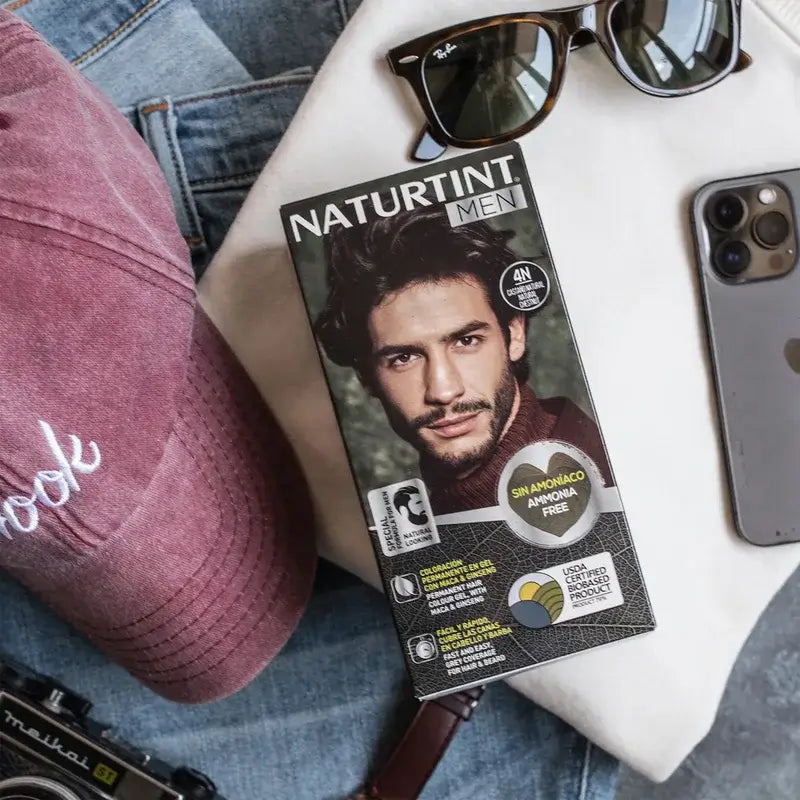 Naturtint Men Colorazione permanente per capelli e barba per uomo 4N senza ammoniaca - Castano naturale