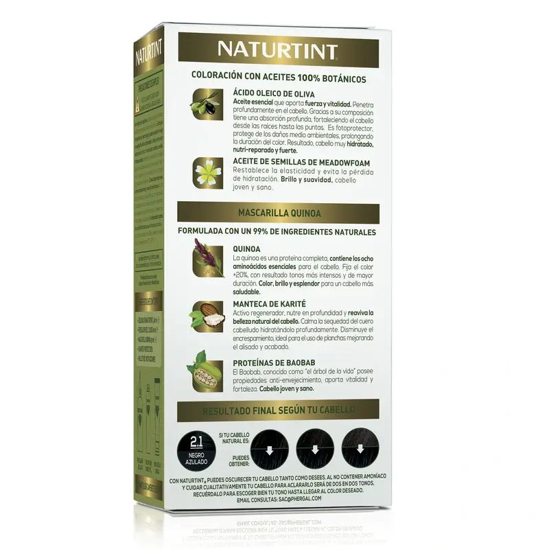 Naturtint Tintura Permanente Senza Ammoniaca 2.1 - Blu Nero