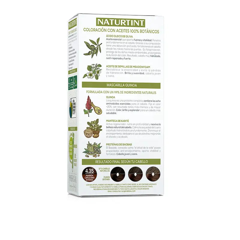 Naturtint Tintura Permanente Senza Ammoniaca 4.35 - Marrone Cappuccino Intenso