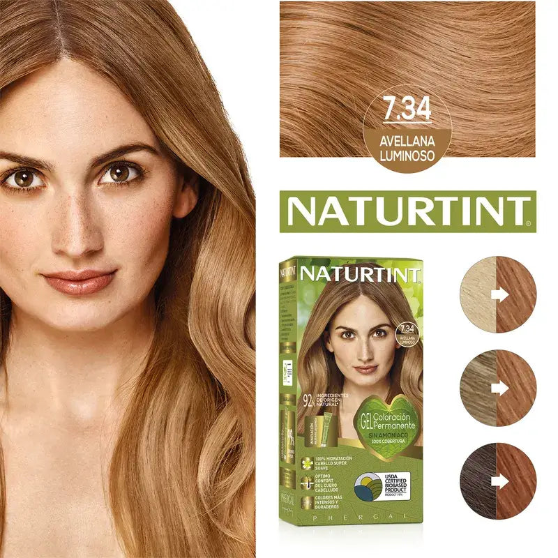 Naturtint Tintura Permanente Senza Ammoniaca 7.34 - Nocciola Luminosa