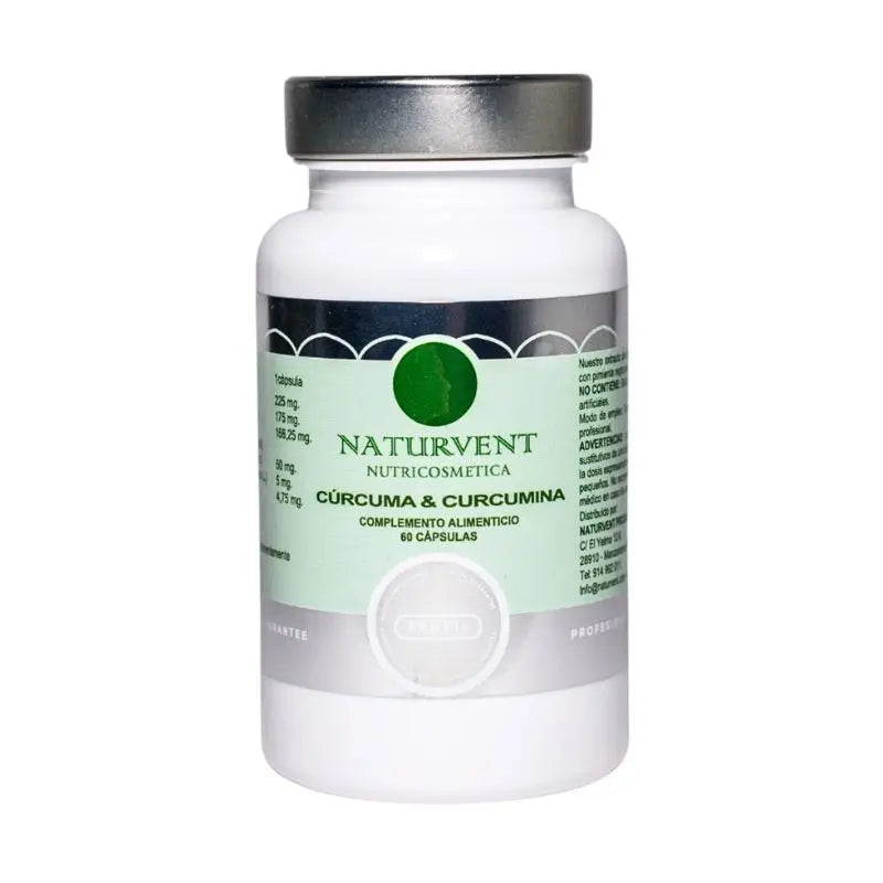 Naturvent Curcuma e curcumina antinfiammatorie con il 95% di curcumina, 60 capsule