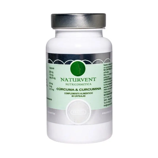 Naturvent Curcuma e curcumina antinfiammatorie con il 95% di curcumina, 60 capsule