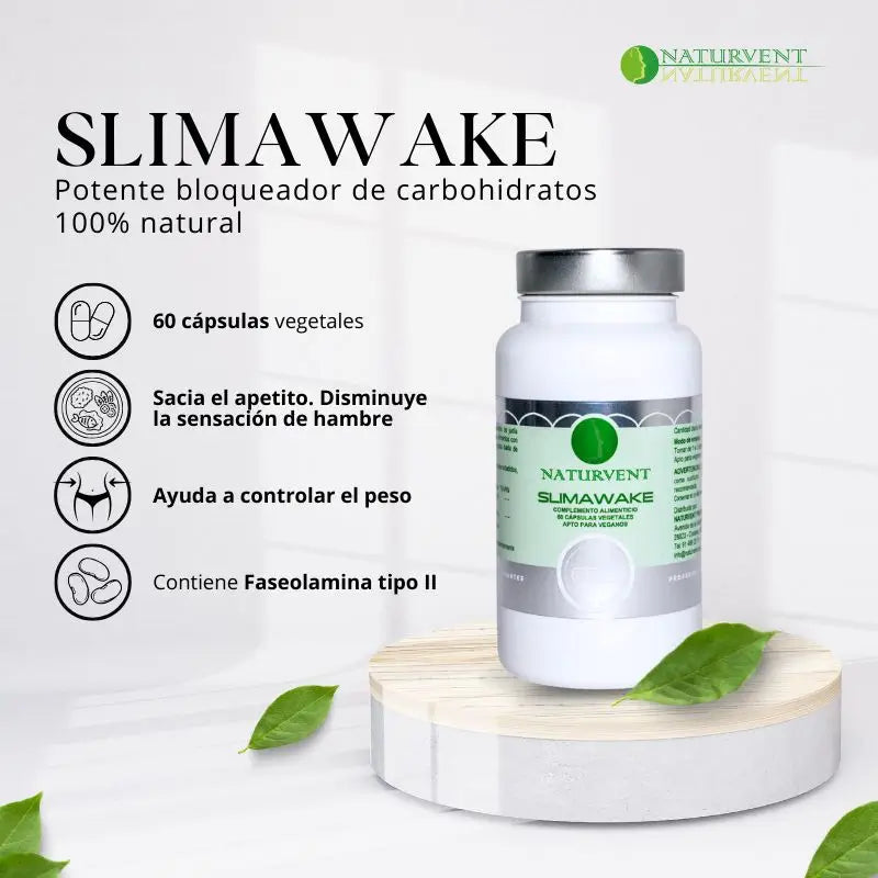 Naturvent Slimawake Bloccante di carboidrati, 60 capsule