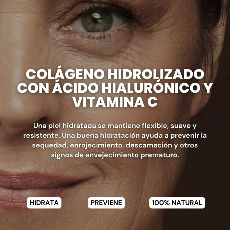 Naturvent Face Care Collagene idrolizzato con acido ialuronico e vitamina C, 60 capsule