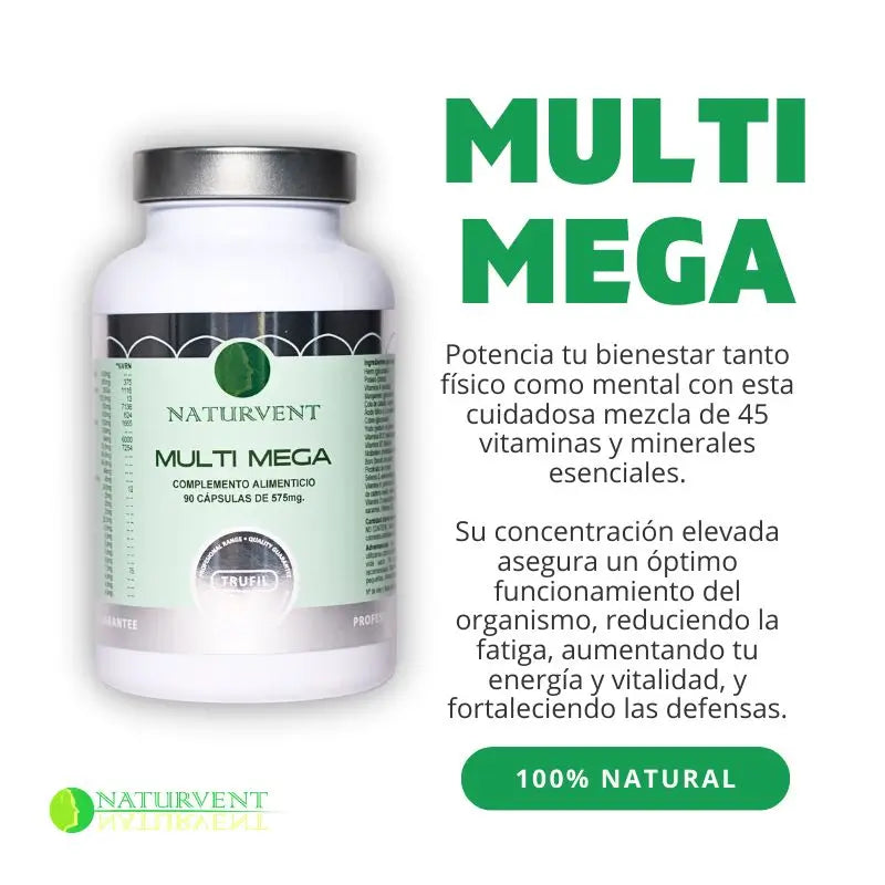 Naturvent Multivitamins Multi Mega Multivitaminico, 90 capsule