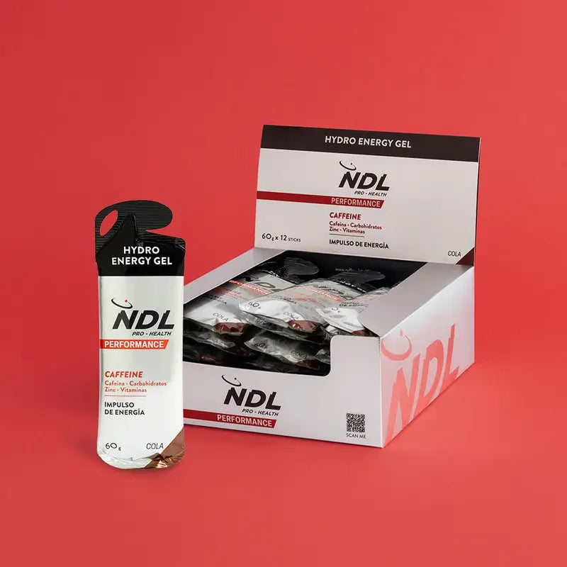 NDL Pro-Health Gel energetico caffeinato al gusto di cola, confezione da 12x60 grammi