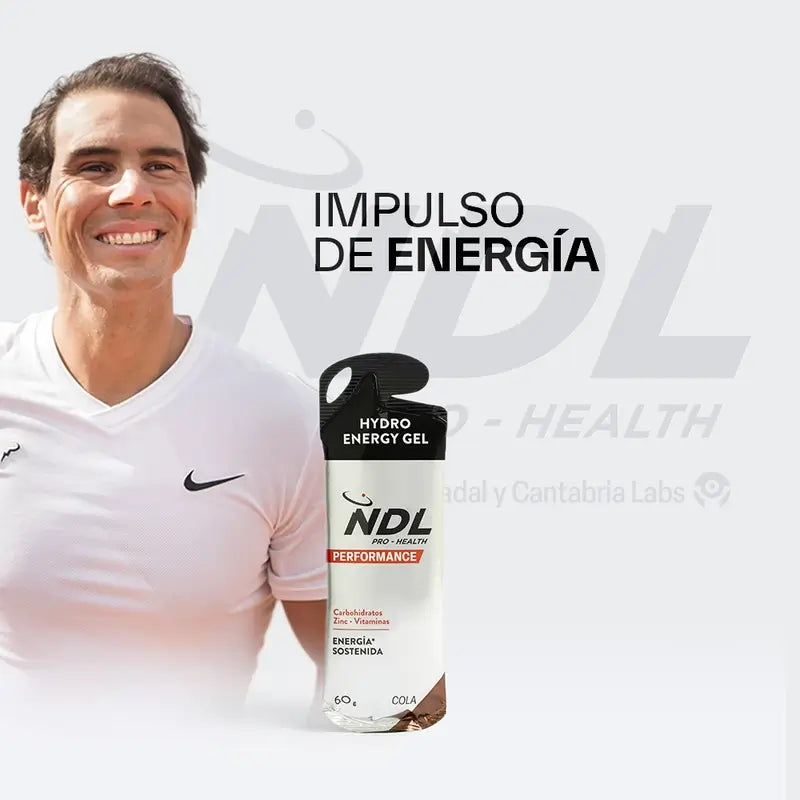 NDL Pro-Health Gel energetico senza caffeina gusto Cola, confezione da 12x60 grammi