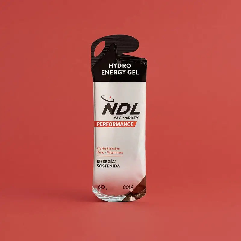 NDL Pro-Health Gel energetico senza caffeina gusto Cola, confezione da 12x60 grammi