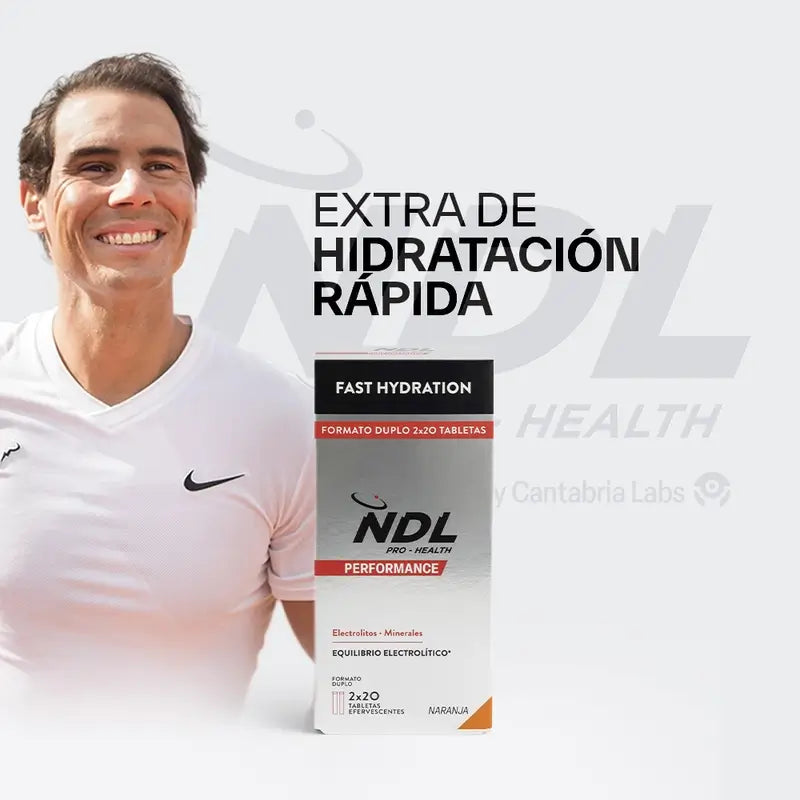 NDL Pro-Health Idratazione Rapida Compresse Effervescenti al gusto di arancia, Confezione da 2, 40 Compresse