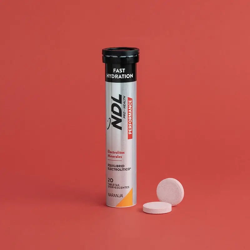 NDL Pro-Health Idratazione Rapida Compresse Effervescenti al gusto di arancia, Confezione da 2, 40 Compresse