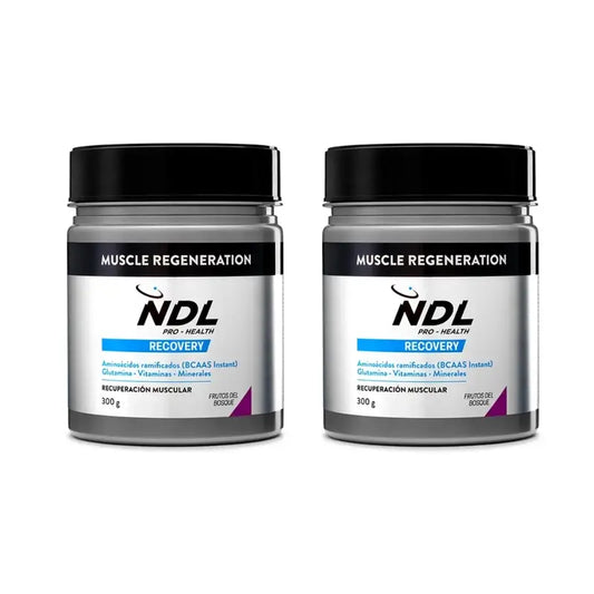 Ndl Pro-Health Rigenerazione Muscolare, Bcaa 2:1:1, Glutammina, Frutti di Bosco in Polvere, 2X300 Grammi