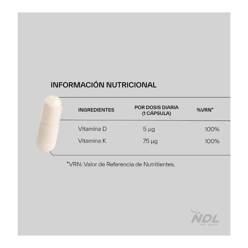 Ndl Pro-Health  Vitamina D3 e K2, 90 capsule