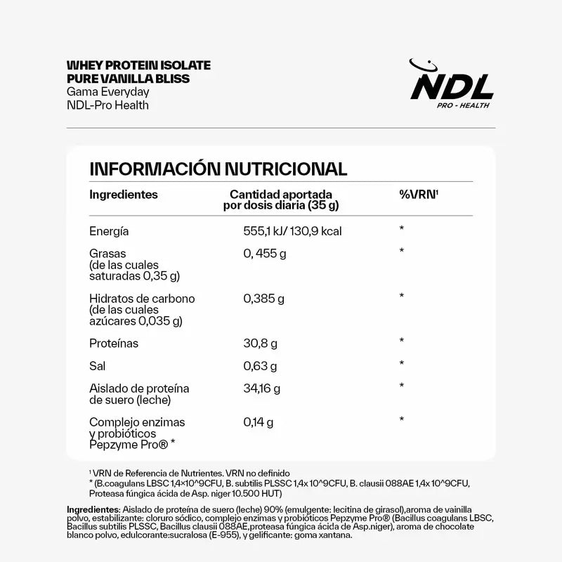 Ndl Pro-Health Proteine Whey Isolate - Pure Vanilla Bliss , 1 kg
