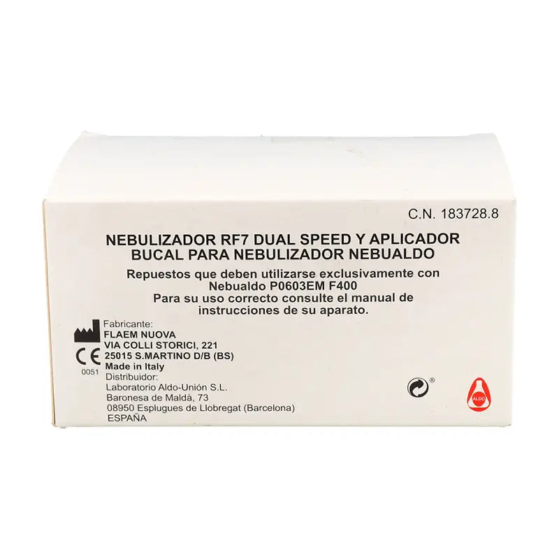 Nebualdo Nebulizzatore Rf7 a doppia velocità + applicatore per bocca