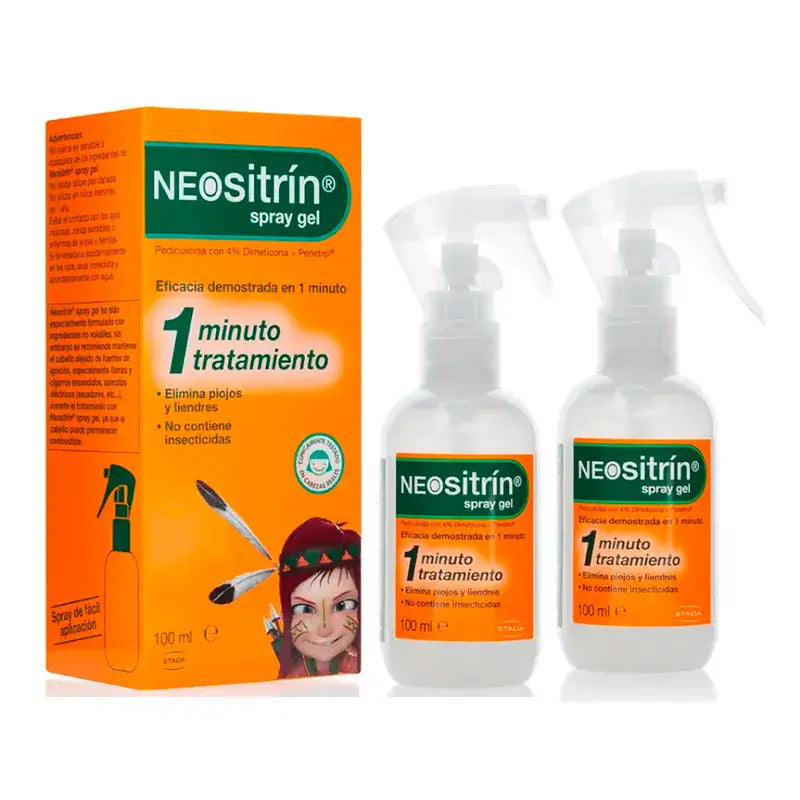 NEOsitrin® Gel liquido antipidocchi spray, confezione 2 x 100 ml