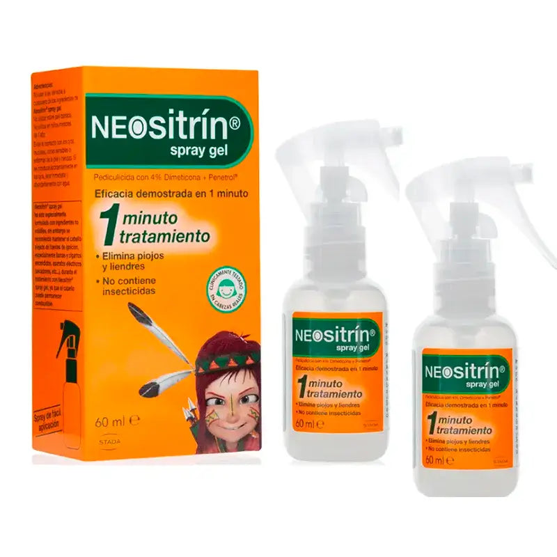 NEOsitrin® Gel liquido antipidocchi spray, confezione 2 x 60 ml