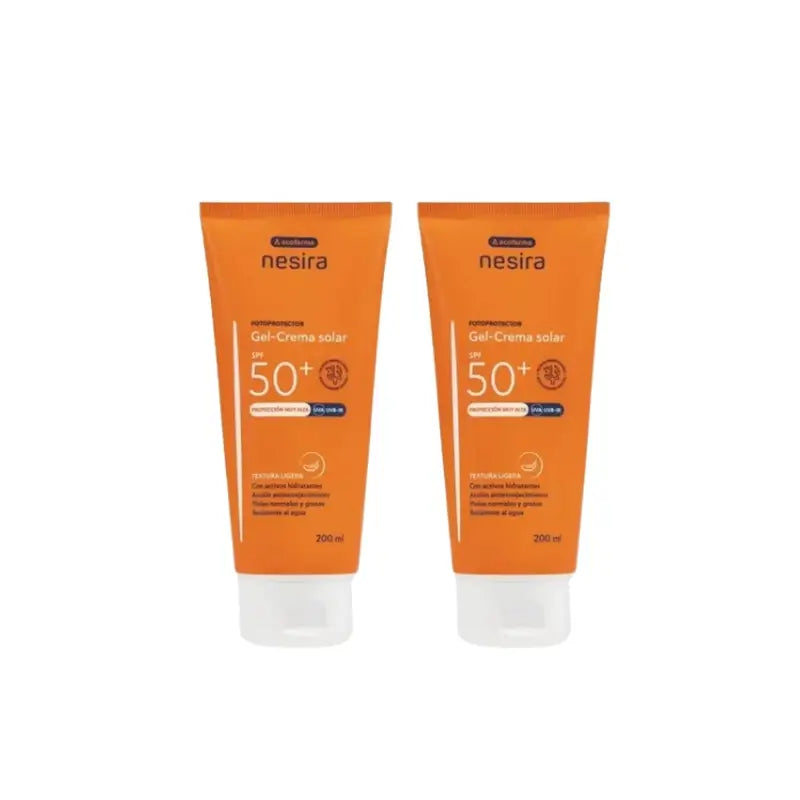 Nesira Sun Gel-Crema Spf50+ , Confezione 2 x 200 ml