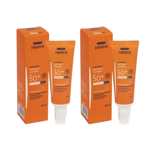 Nesira Gel Viso Invisibile Spf50+ , Confezione 2 x 50 ml