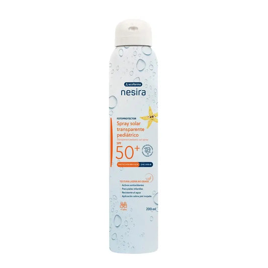Nesira Spray solare trasparente per bambini SPF50+, 200 ml