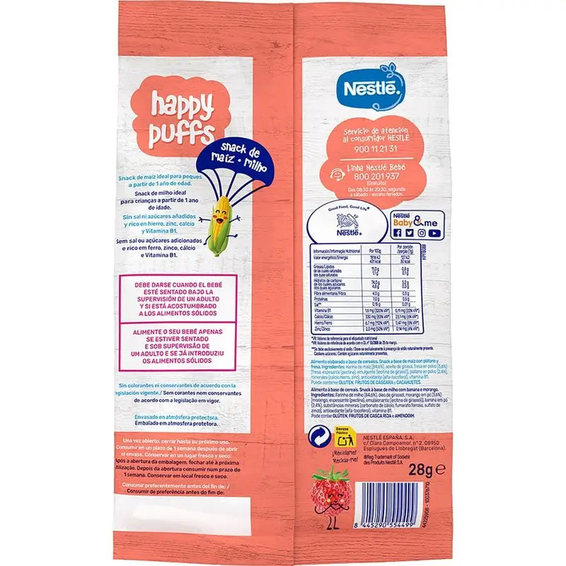 Nestlé Spuntino sano Happy Puffs Mais alla fragola, 28g