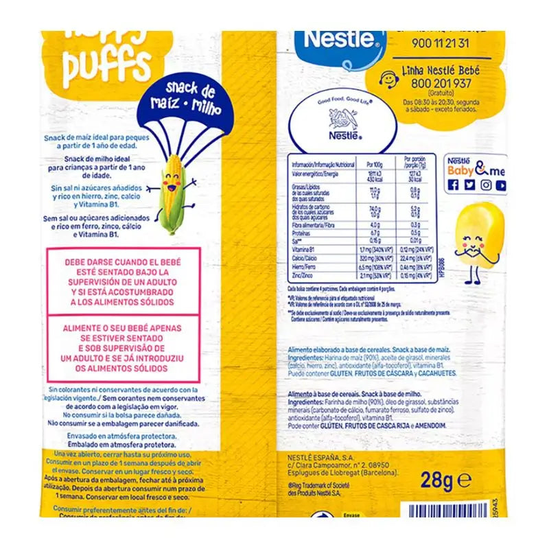 Nestlé Spuntino sano Happy Puffs Mais naturale , 28g