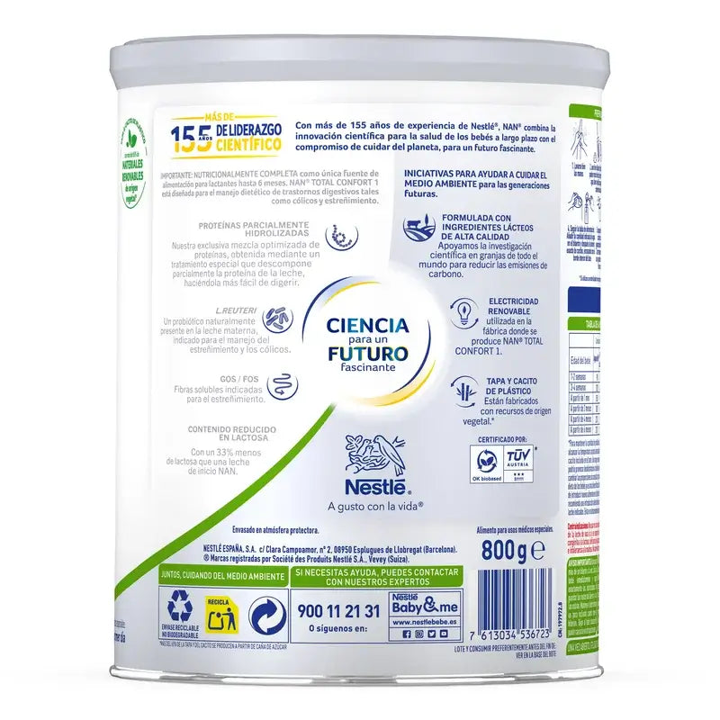 Nestlé Nan Latte per lattanti Total Comfort 1, 800g