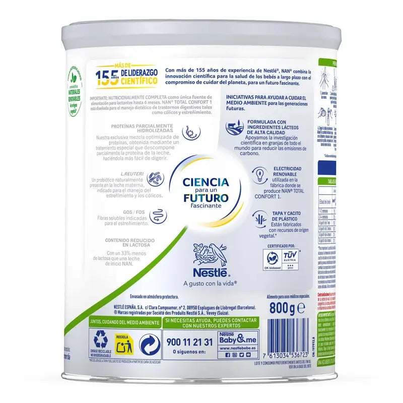 Nestlé Nan Latte per lattanti Total Comfort 1, 800g