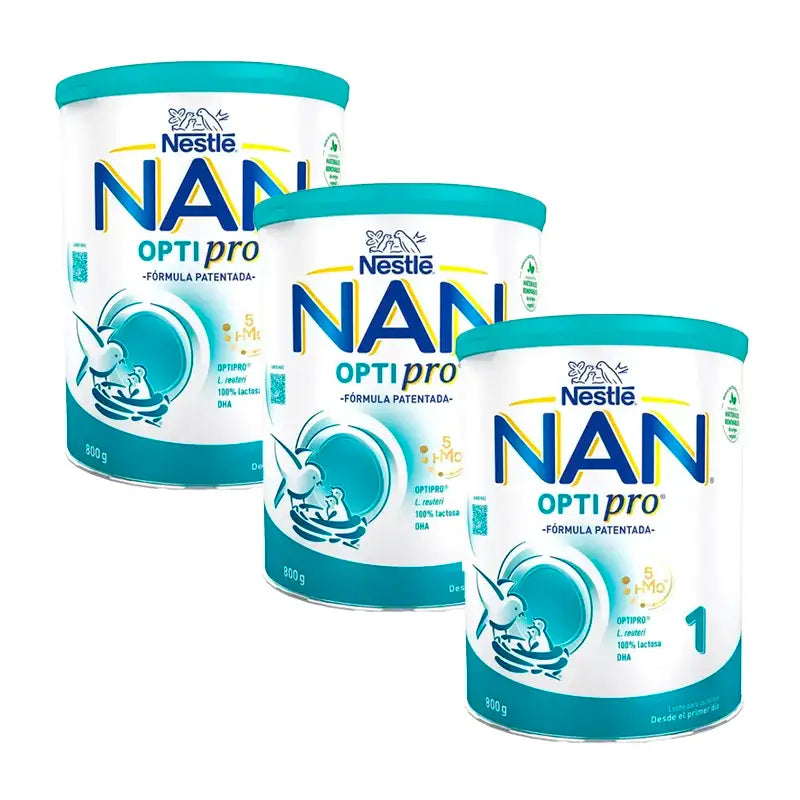 Nestlé Nan Optipro 1 Latte di avviamento, 3x800 g
